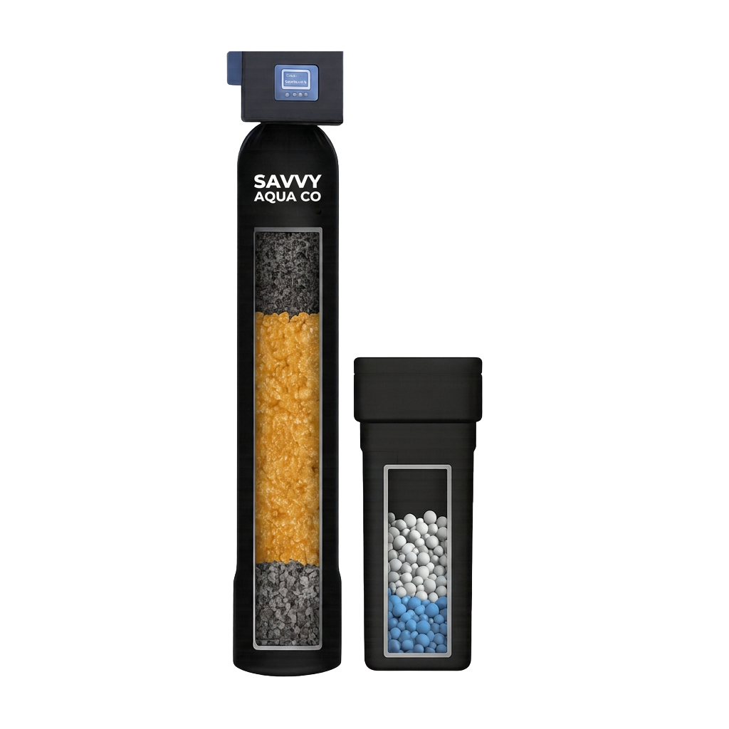 Savvy Aqua Co standard whole-home softener and filtration system with brine tank