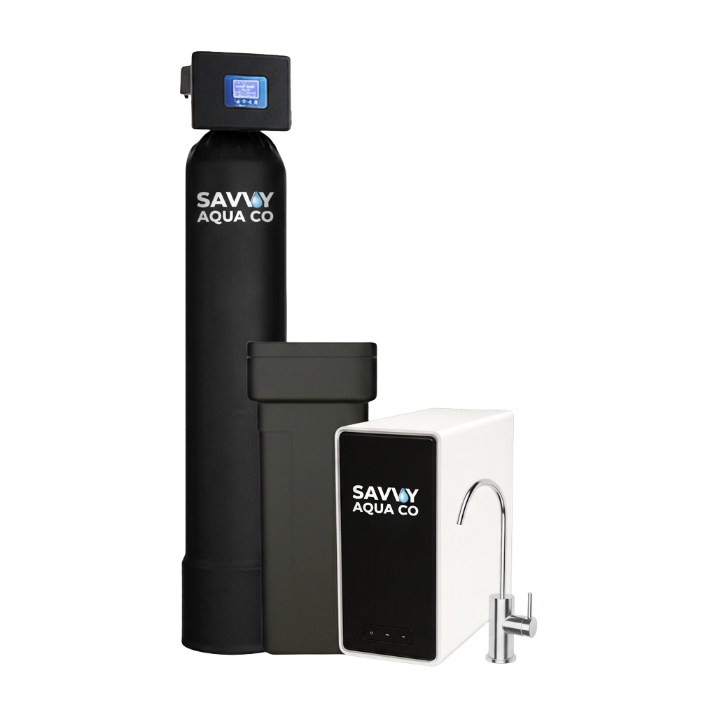 Savvy Aqua Co XL whole-home softener and filtration system with brine tank